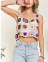 Cropped crochet tank