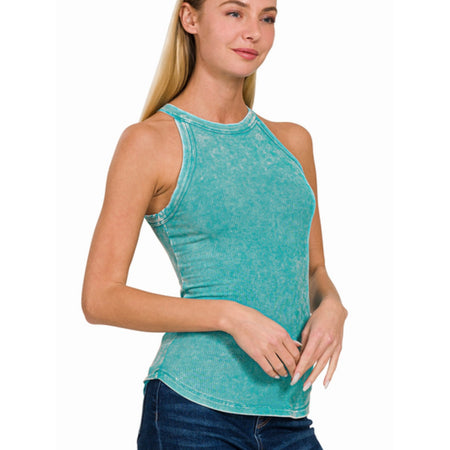 Washed ribbed cami Top