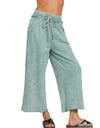 Washed Terry Palazzo Pants