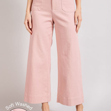 Soft washed wide leg pants