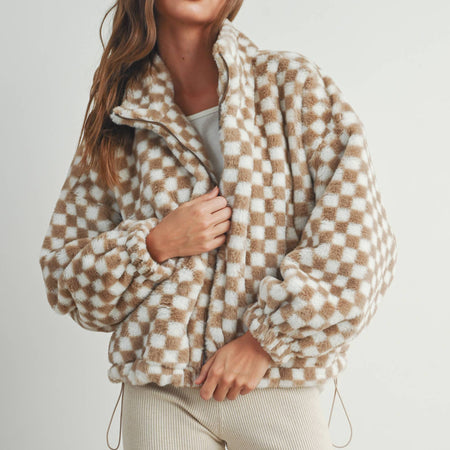 FALL WINTER CHECKER TEDDY FALL JACKET - BMJ7003