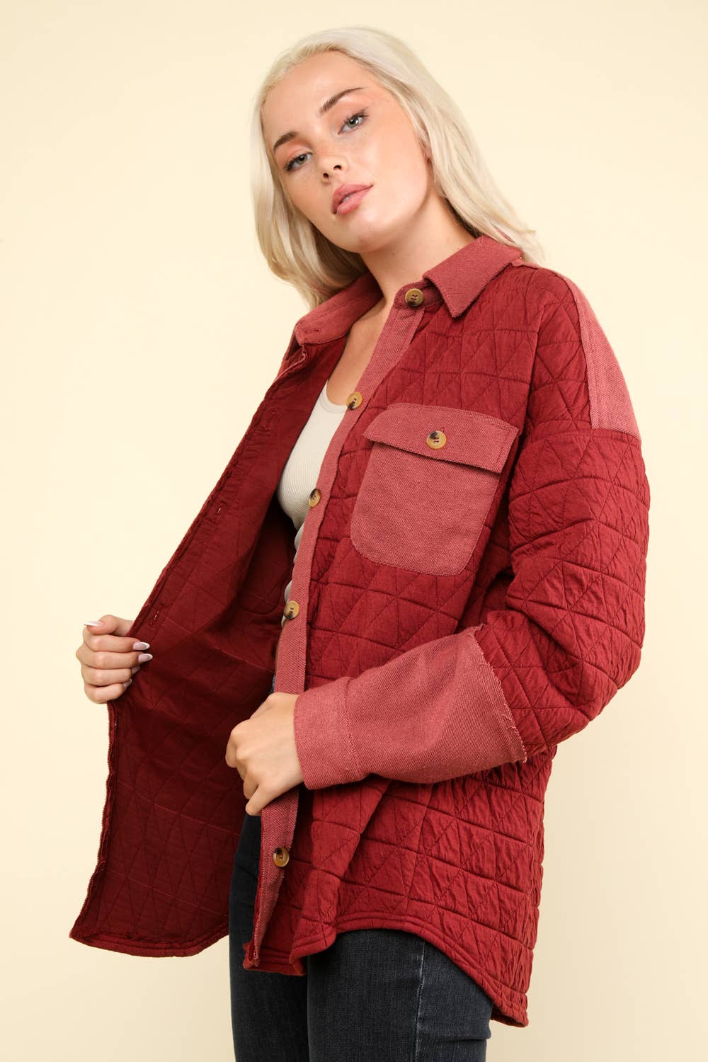 NT11775-Oversized Quilted Cozy Shacket Jacket