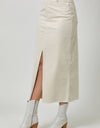 60742 Washed Front Slit Corduroy Skirt