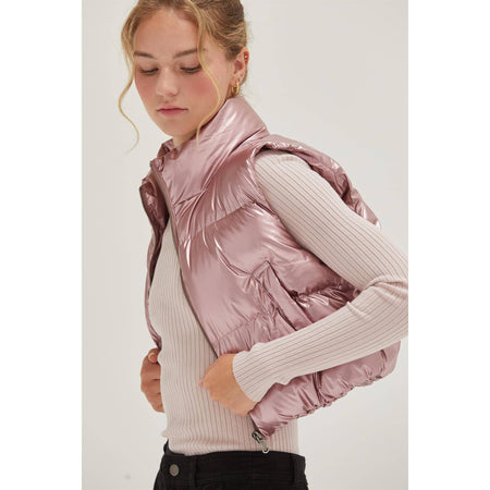 DZ24F568-Metallic Puffer Vest