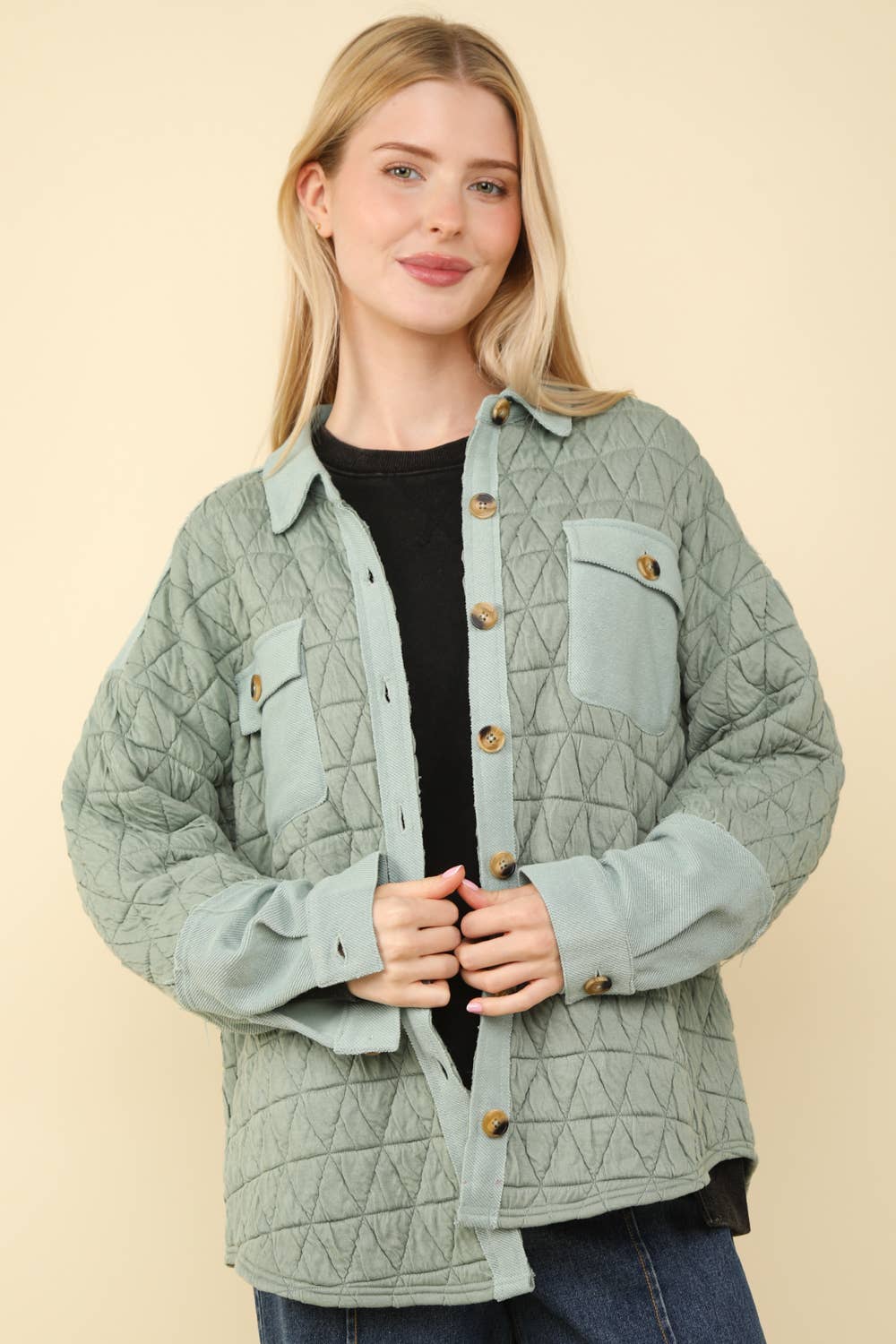 NT11775-Oversized Quilted Cozy Shacket Jacket