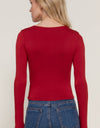 Long Sleeve Crew Neck Two Ply Rayon Spandex Jersey Top