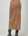 60742 Washed Front Slit Corduroy Skirt