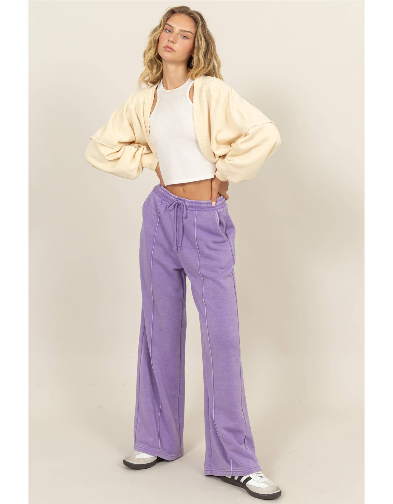 DZ24E895-HIGH-WAIST DRAWSTRING PANTS