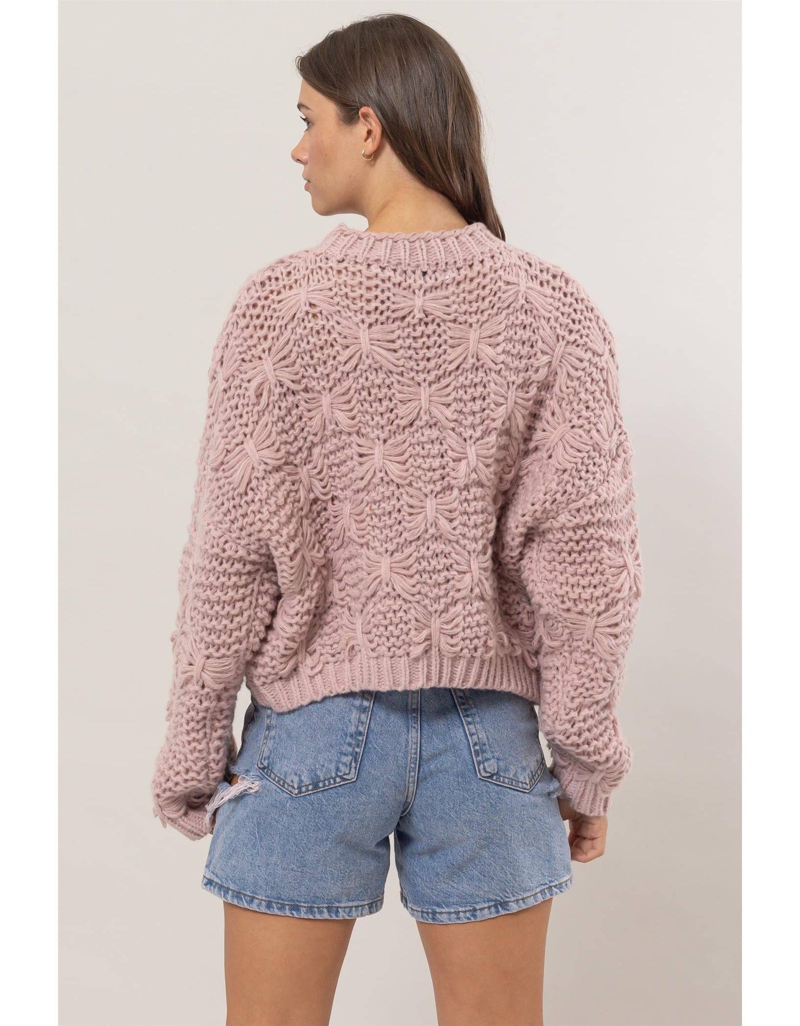 HF24F755-Chunky Cable Knit Sweater