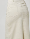 60742 Washed Front Slit Corduroy Skirt