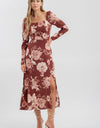 Burgandy Floral dress