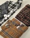 NJ90261-Mixed Plaid Oversized Casual Shacket Jacket