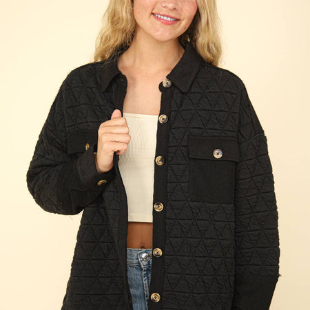 NT11775-Oversized Quilted Cozy Shacket Jacket