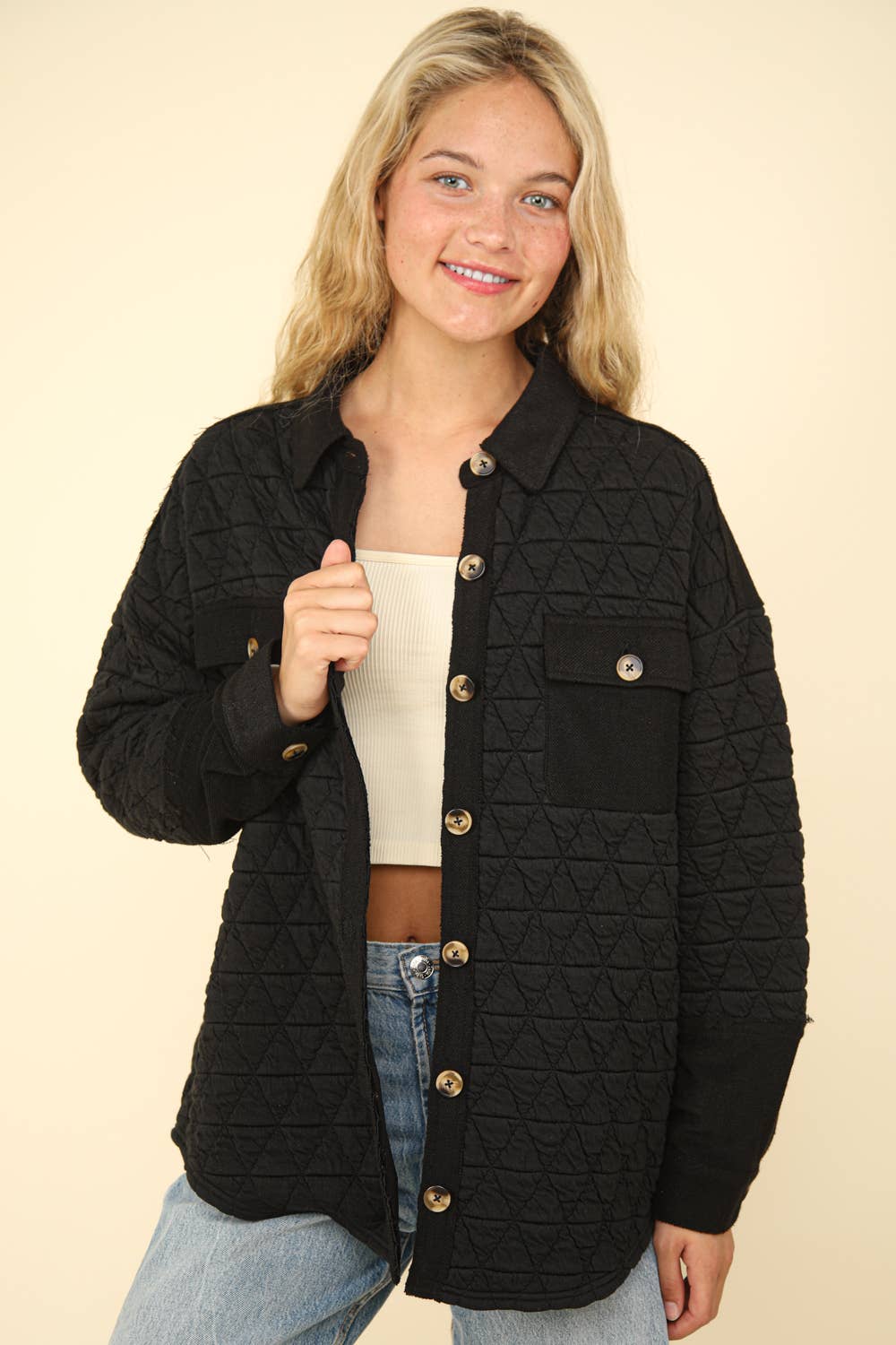 NT11775-Oversized Quilted Cozy Shacket Jacket