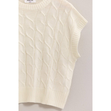 DZ24E945-OVERSIZED CABLE KNIT SWEATER VEST