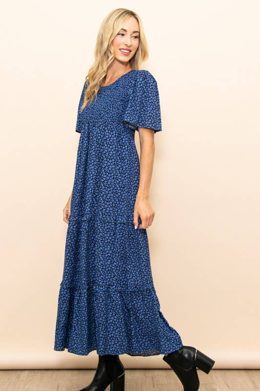 Fall In Love Smocked Flare Maxi Dress