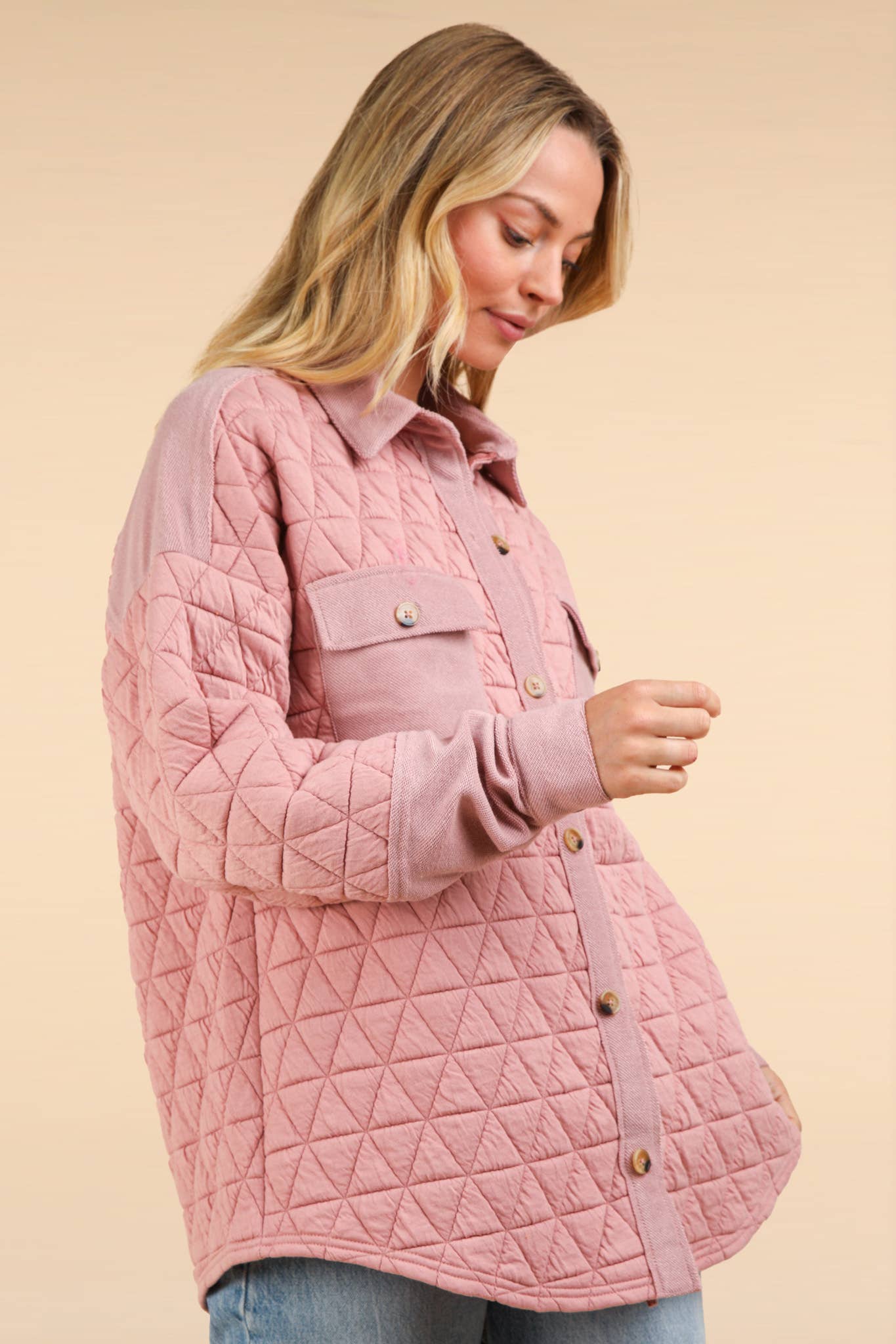 NT11775-Oversized Quilted Cozy Shacket Jacket