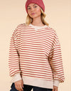 NT11927-Stripe Comfy Casual Oversized Knit Top