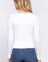 Long Sleeve Crew Neck Two Ply Rayon Spandex Jersey Top