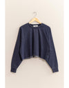 DZ25A138-Raw Hem Cropped Sweatshirt