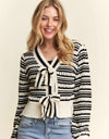 CESW3667 - BOW TIE STRIPE SWEATER TOP