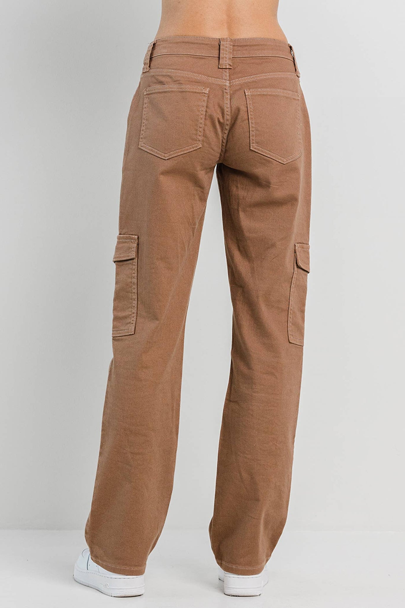 Taupe Straight Cargo Pants