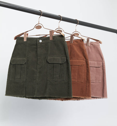 20211-Utility Corduroy Mini Skirt