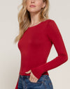 Long Sleeve Crew Neck Two Ply Rayon Spandex Jersey Top