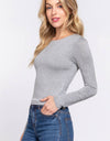 Long Sleeve Crew Neck Two Ply Rayon Spandex Jersey Top