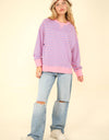 NT11927-Stripe Comfy Casual Oversized Knit Top