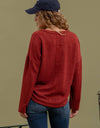 SOLID NOTCH NECK KNIT TOP