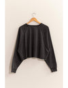 DZ25A138-Raw Hem Cropped Sweatshirt