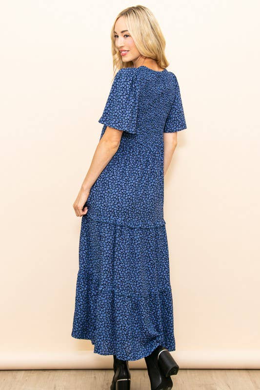 Fall In Love Smocked Flare Maxi Dress