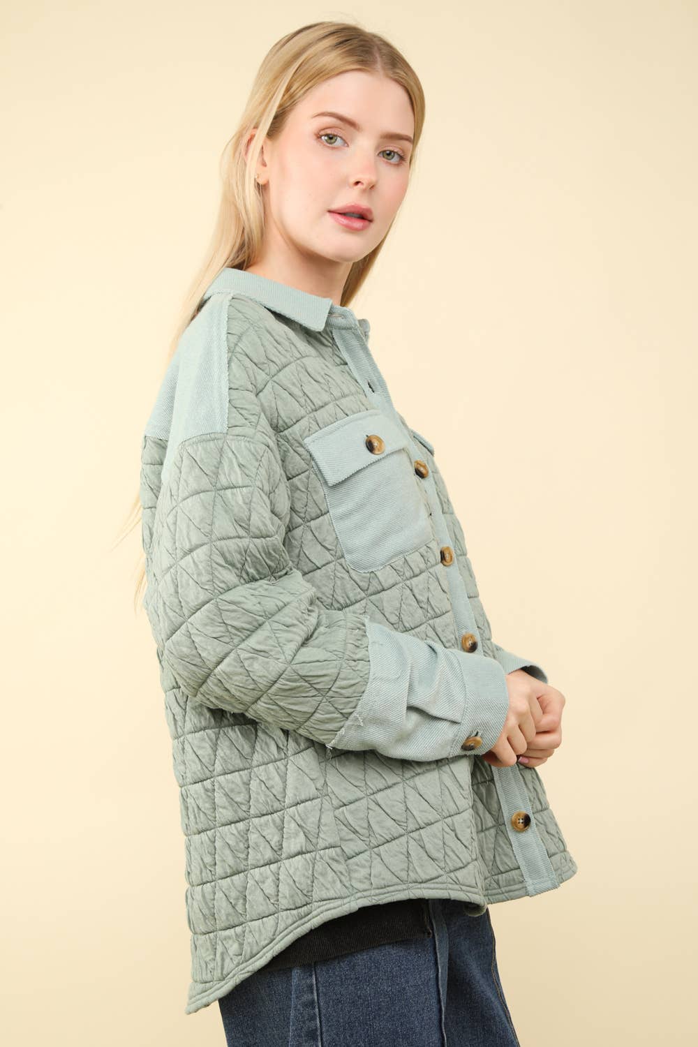 NT11775-Oversized Quilted Cozy Shacket Jacket