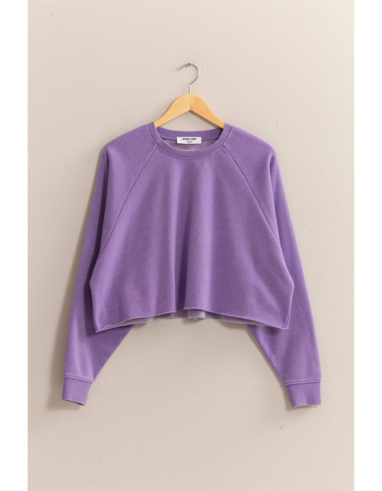 DZ25A138-Raw Hem Cropped Sweatshirt