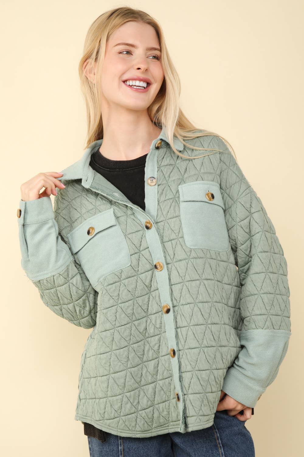 NT11775-Oversized Quilted Cozy Shacket Jacket